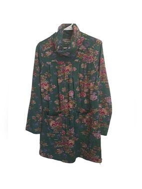 APRIL CORNELL forest comfort jersey tunic floral cowl neck long sleeve top  XXS